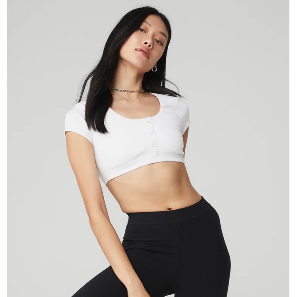 Alo Yoga Blissful Henley Bra Top
